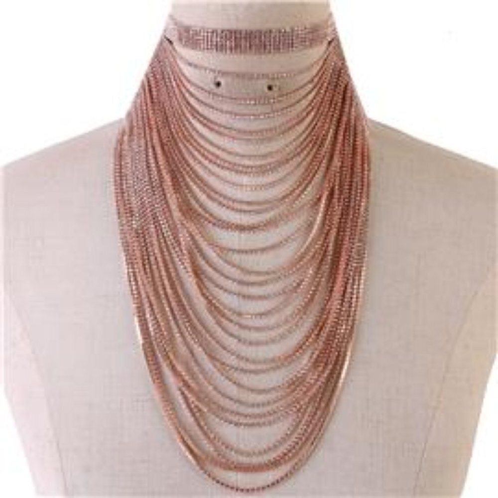 Rose Gold Multilayered Choker